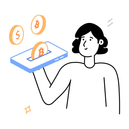 Depósito de bitcoins  Ilustração