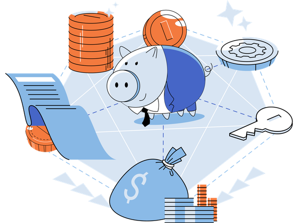 Depósito de dinero en línea  Ilustración