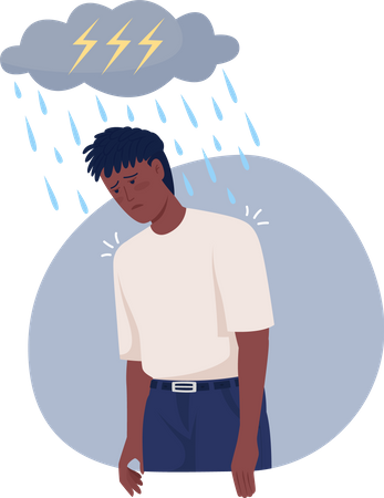 Depressed Man Illustration
