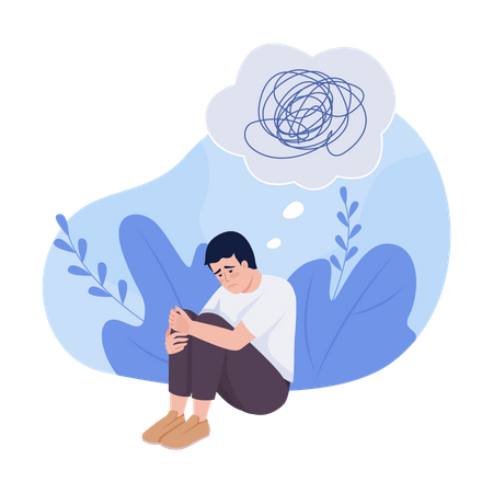 Depressed man  Illustration