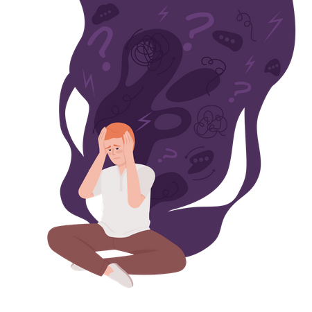 Depressed man  Illustration