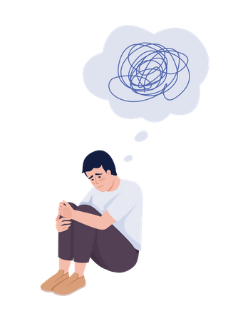 Depressed man  Illustration