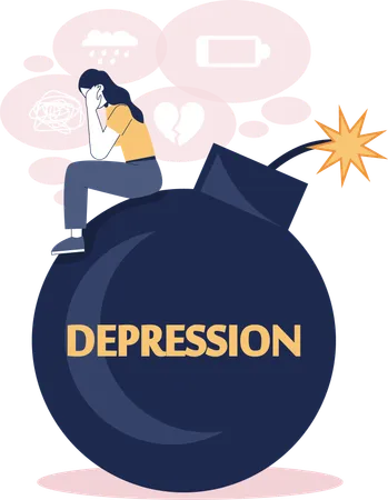 Depressed Woman  Illustration
