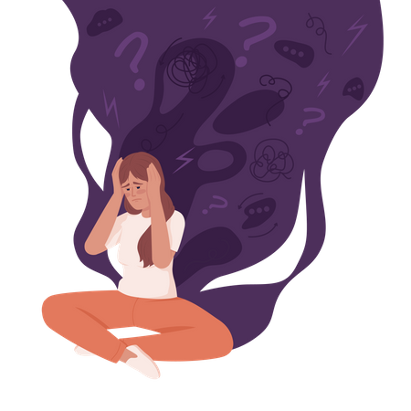 Depressed woman Illustration