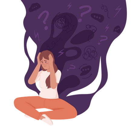 Depressed woman  Illustration