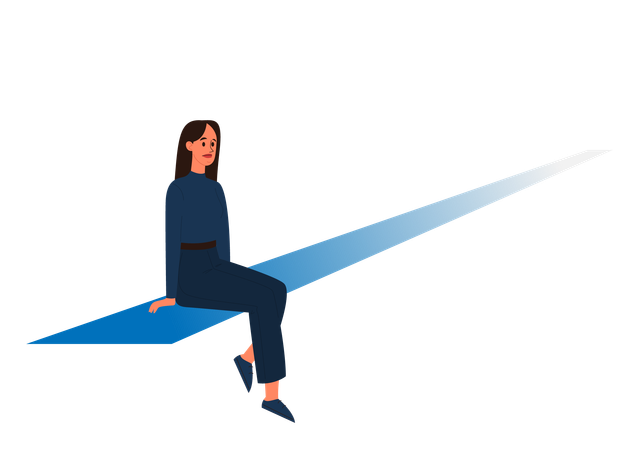 Depressed woman sitting alone  Illustration