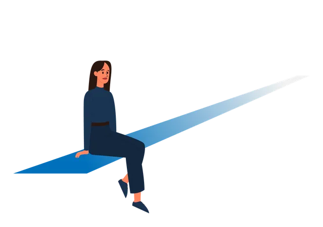 Depressed woman sitting alone  Illustration