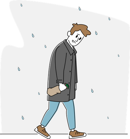 Depression and Alcoholism Addiction  イラスト