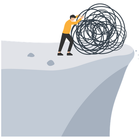 Depression and anxiety caused by stress and pressure  Illustration