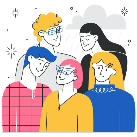 Depression grief  Illustration