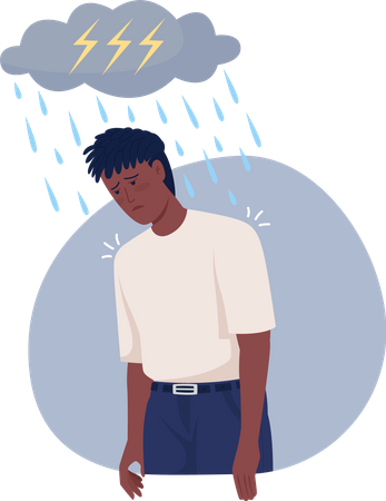 Depressiver Mann  Illustration