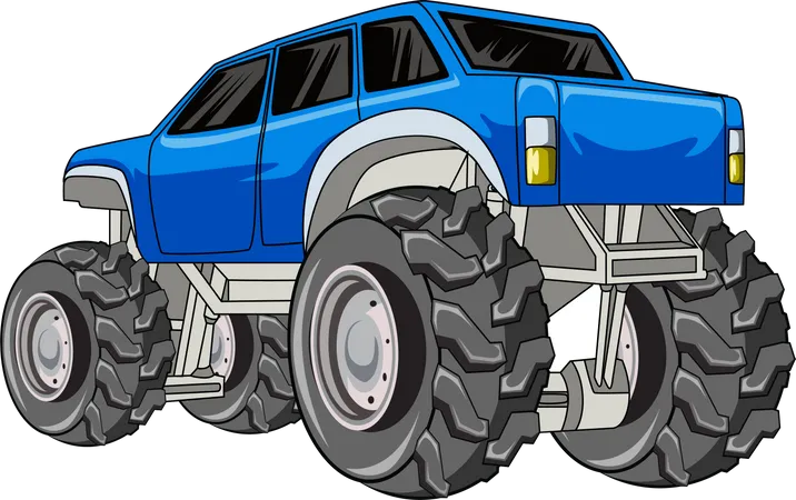 Der blaue Monstertruck  Illustration