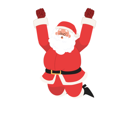 Der glückliche Weihnachtsmann springt  Illustration