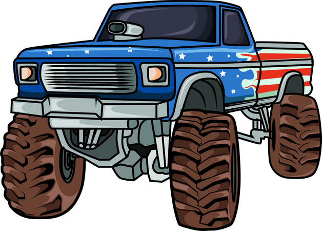 Das große Monstertruck-Auto  Illustration