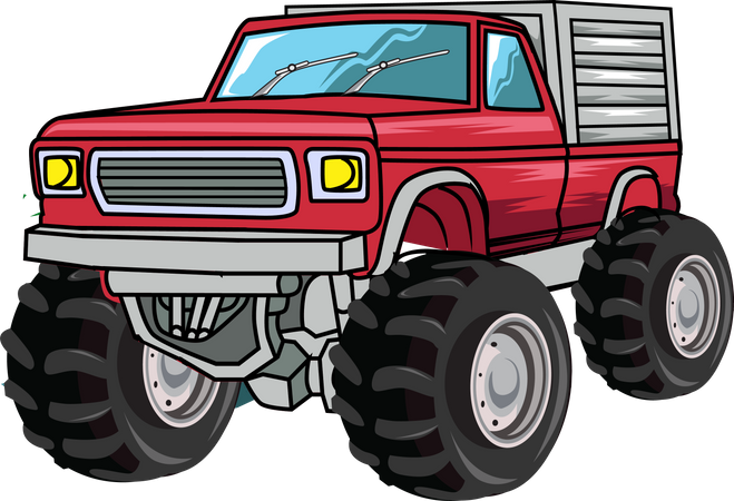 Das große Monstertruck-Auto  Illustration