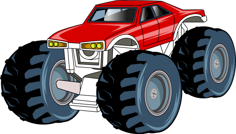 Der große rote Monstertruck  Illustration