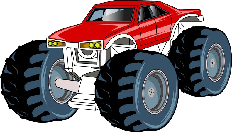 Der große rote Monstertruck  Illustration