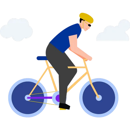 Der Junge fährt Fahrrad  Illustration