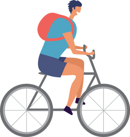 Der Junge fährt Fahrrad  Illustration