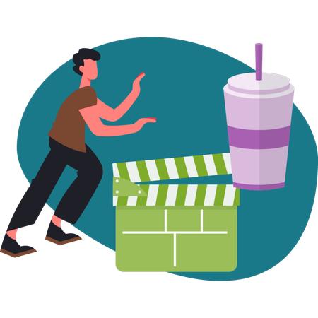 Der Junge sucht Saftgetränk  Illustration