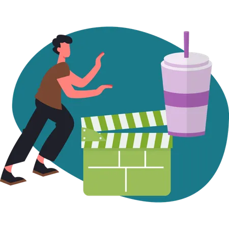 Der Junge sucht Saftgetränk  Illustration