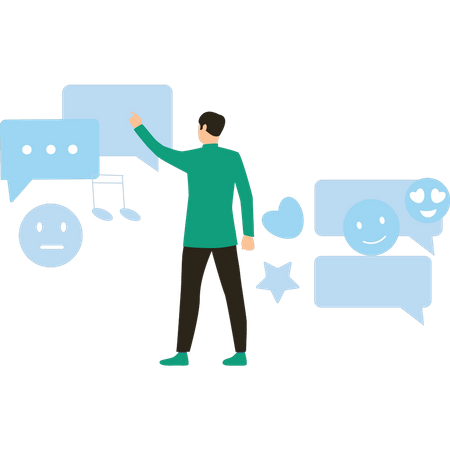 Der Mann arbeitet an dem Feedback  Illustration