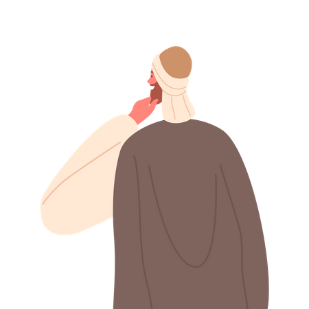 Der Mann im alten Israel trägt traditionelle Kleidung  Illustration
