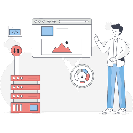 Der Mann ist Transferdatenserver  Illustration