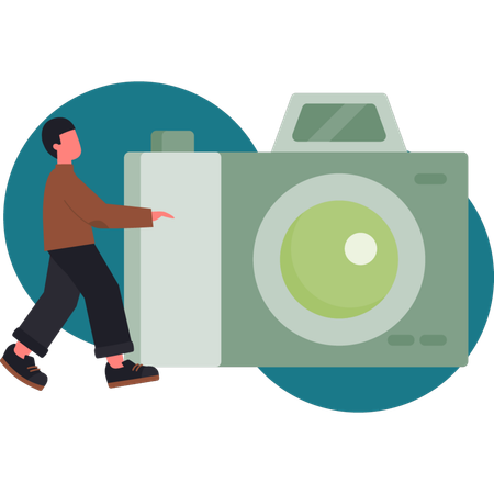 Der Mann richtet die Kamera  Illustration