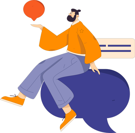 Der Mensch kommuniziert durch Anwendung  Illustration