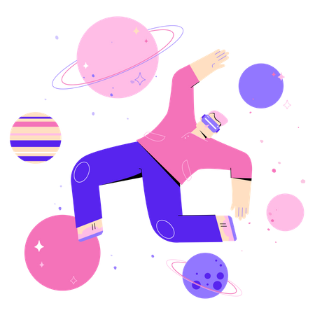 Der Mensch zwischen den verschiedenen Meta-Universen  Illustration
