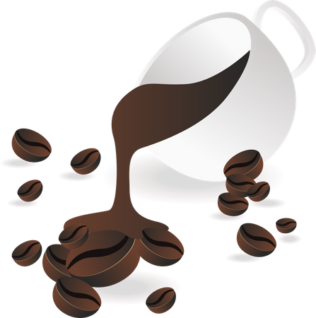 Derramando café no feijão  Illustration