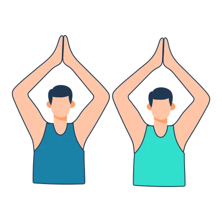 Des amis font du yoga ensemble  Illustration