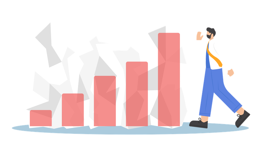 Desaceleração económica, diminuição dos gastos do consumidor  Ilustração