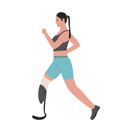 Desactivar atleta femenina corriendo  Ilustración