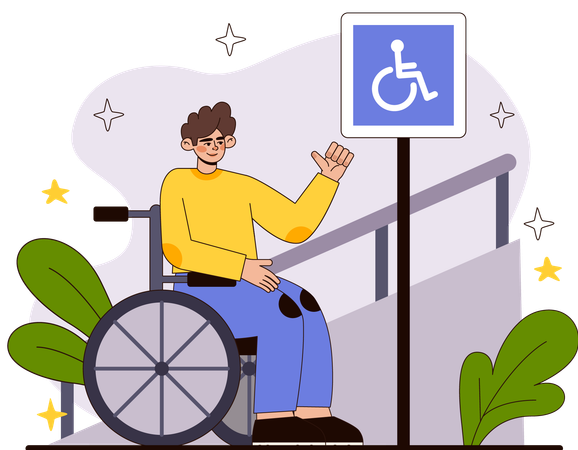 Deshabilitar el uso del hombre para facilitar la accesibilidad  Ilustración