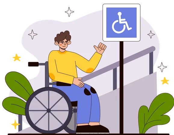 Deshabilitar el uso del hombre para facilitar la accesibilidad  Ilustración