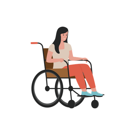 Desactivar Mujer sentada en silla de ruedas  Ilustración