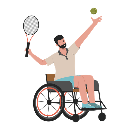 Désactiver l'athlète jouant au tennis  Illustration