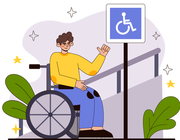 Désactiver l'homme pour utiliser la pente pour l'accessibilité  Illustration