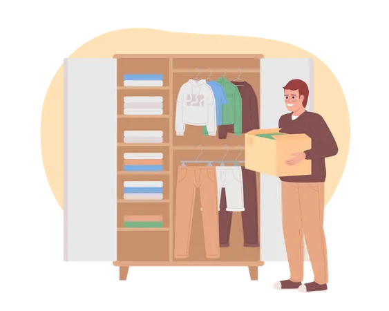 Desafio de organizar roupas no guarda-roupa  Ilustração