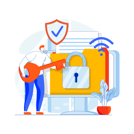 Desarrollador de seguridad masculino  Ilustración