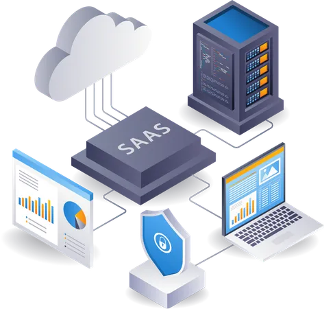 Desarrollador de software como servidor de servicios  Ilustración