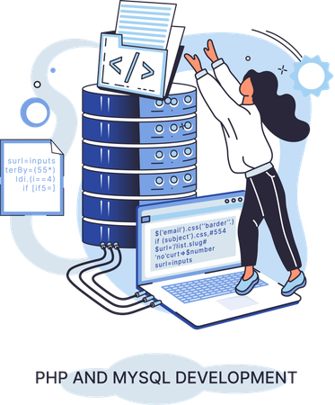 Desarrollador de sitios web de software  Ilustración