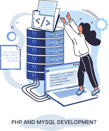 Desarrollador de sitios web de software  Ilustración