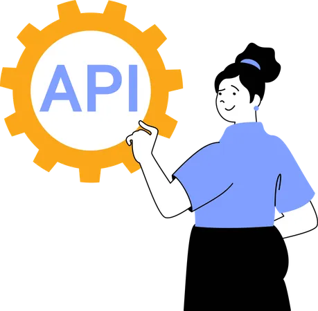 Desarrollador que realiza programación de API  Ilustración