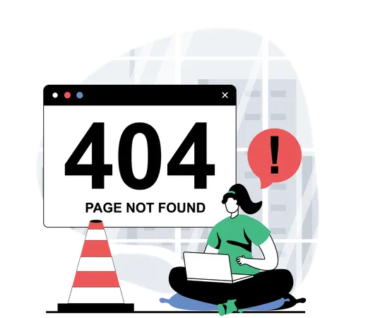 El desarrollador trabaja en la página de error 404  Ilustración