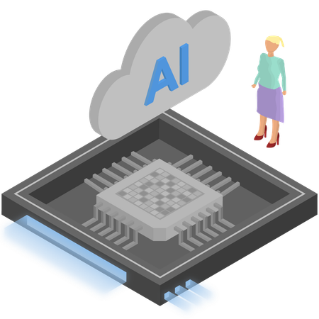 Desarrollo de chips de inteligencia artificial  Ilustración