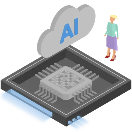 Desarrollo de chips de inteligencia artificial  Ilustración