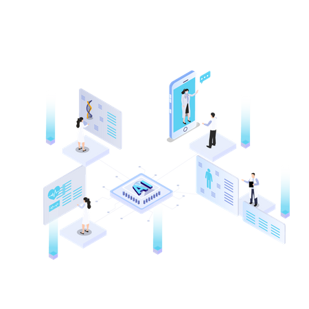 Desarrollo de tecnología artificial  Ilustración